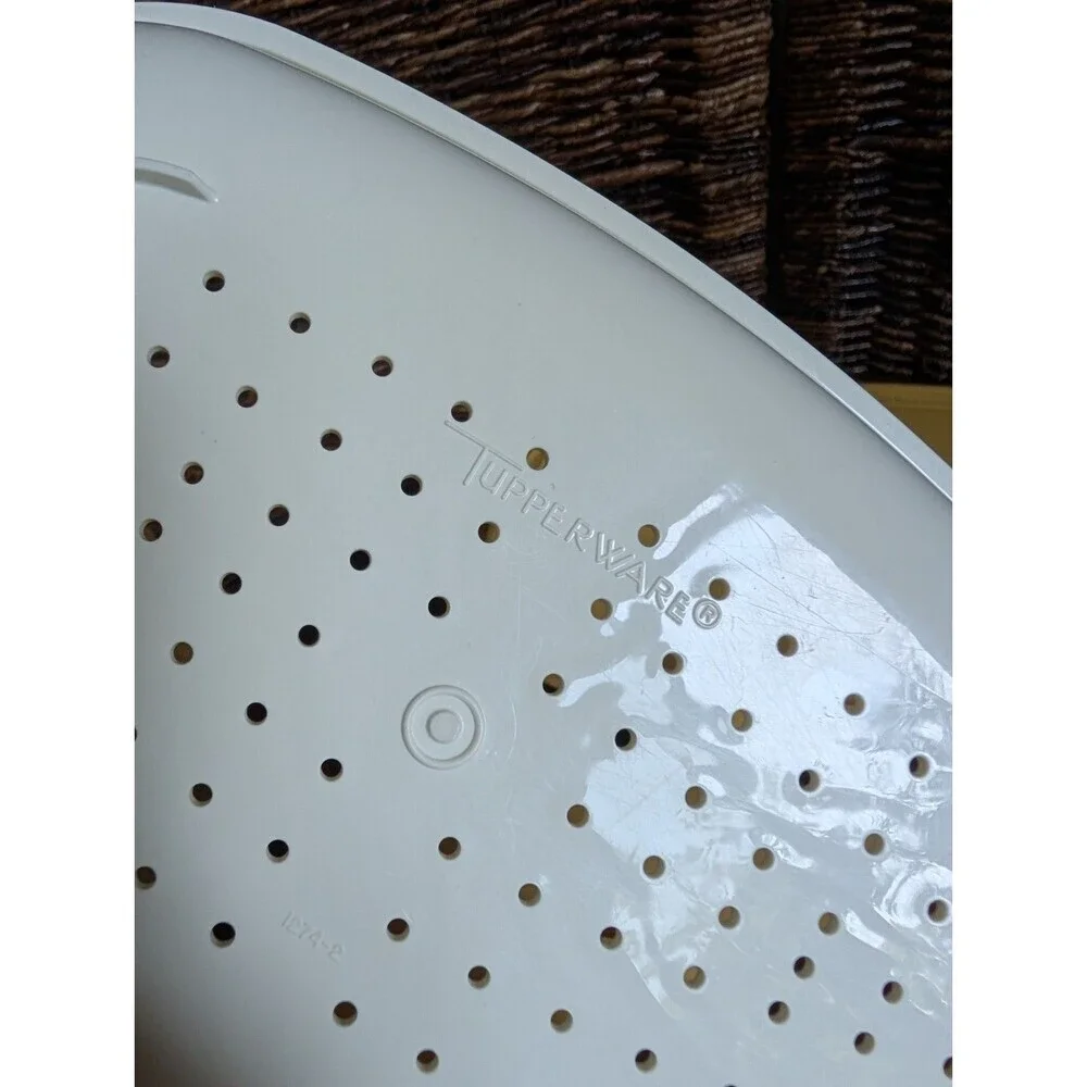 Tupperware Microwave Vegetable Steamer 3 Piece Harvest Gold Vintage